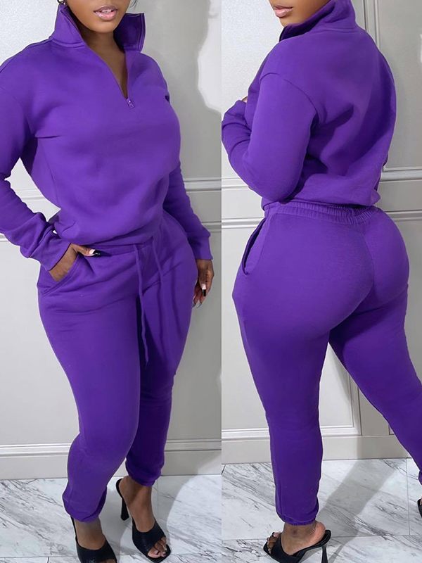 Mangocouture Zip-Front Sweatshirt & Jogger Pants Set