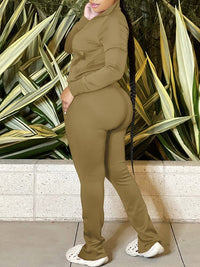 Mangocouture mangocouture Zip-Front Jacket & Slit Pants Set