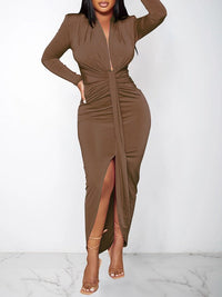 mangocouture Solid Draped Dress