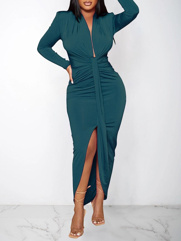 mangocouture Solid Draped Dress