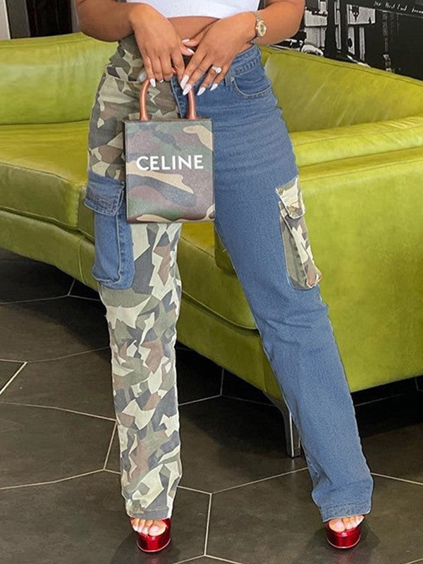 Camo Combo Jeans--Clearance