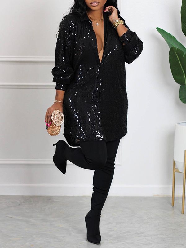 Mangocouture Sequin Shirt Dress