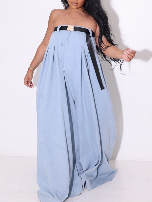 Strapless Belted Jumpsuit