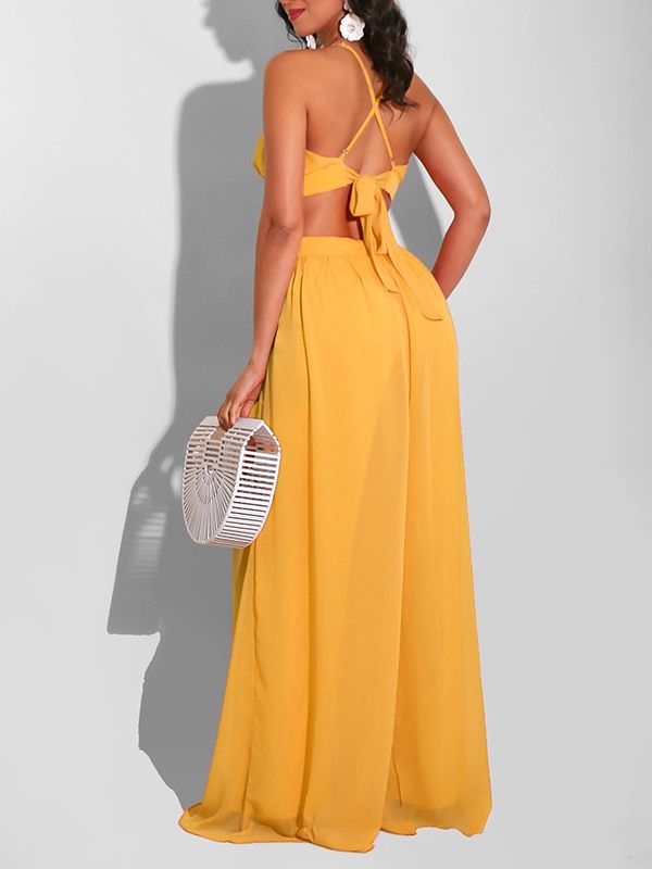 Chiffon Wide-Leg Jumpsuit