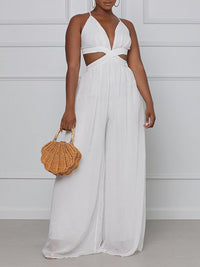 Chiffon Wide-Leg Jumpsuit