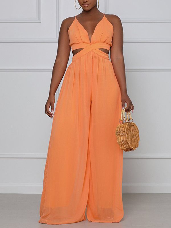 Chiffon Wide-Leg Jumpsuit