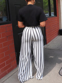 mangocouture Logo Tee & Stripe Pants Set