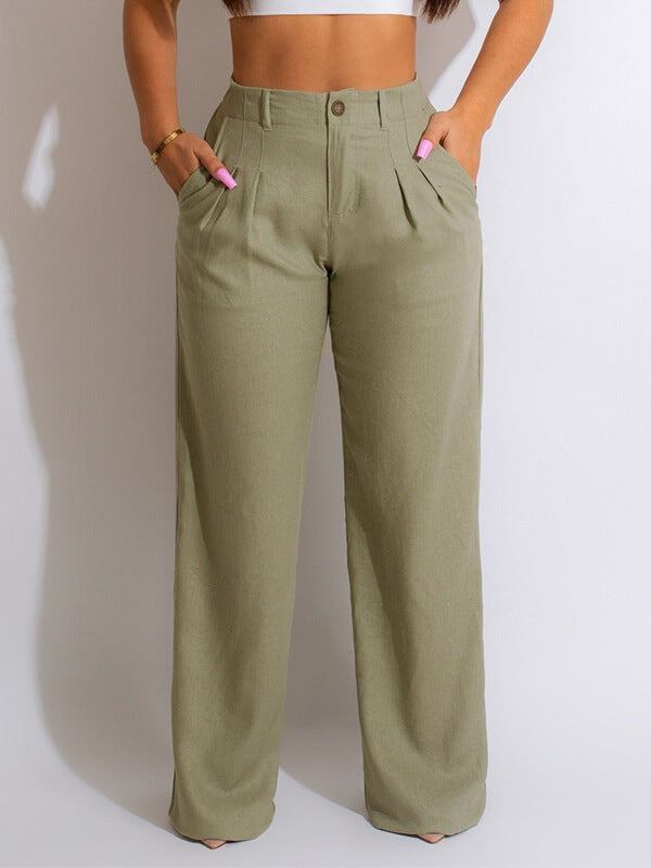 Mangocouture Solid Straight-Leg Pants