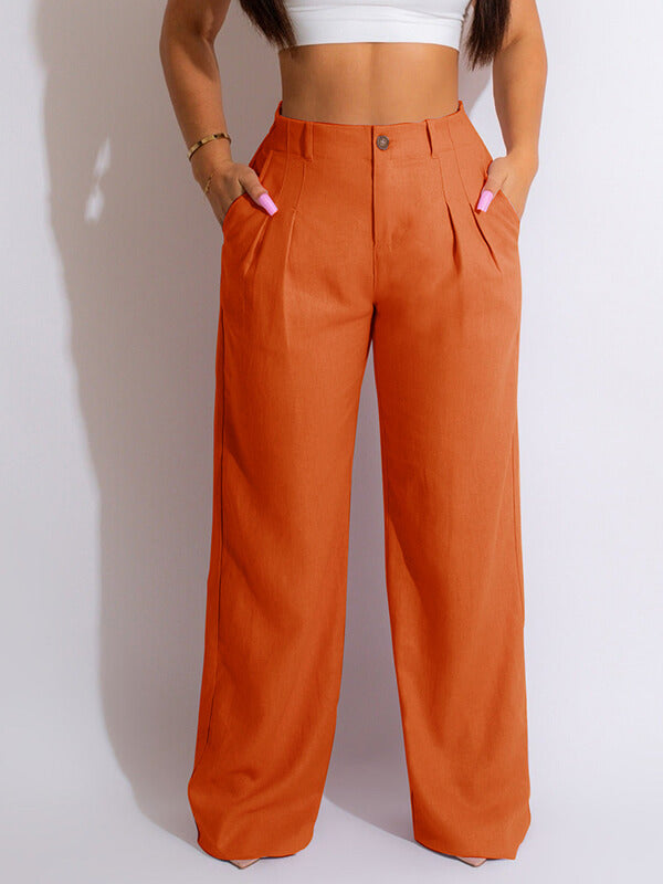 Mangocouture Solid Straight-Leg Pants