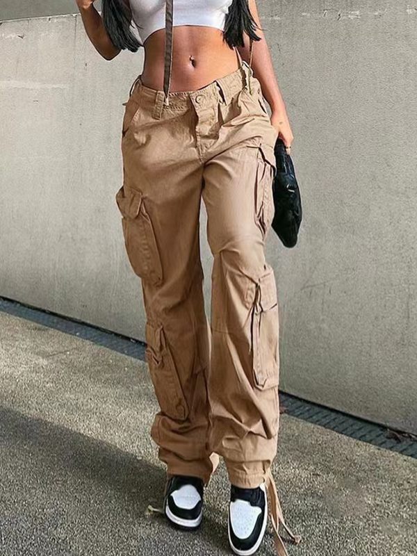 Solid Cargo Pants