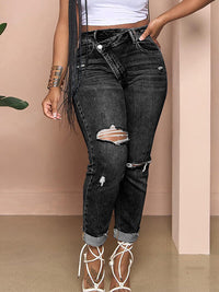 Asymmetric Ripped Jeans