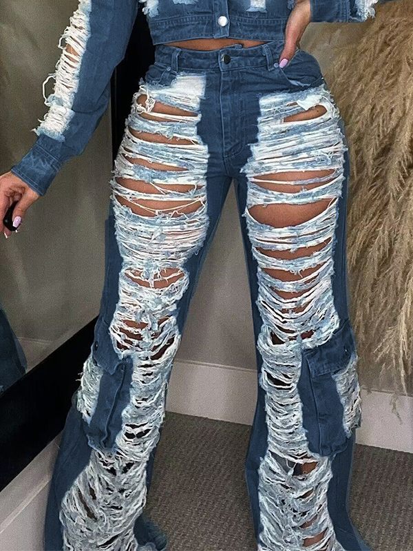 Ripped Cargo Jeans