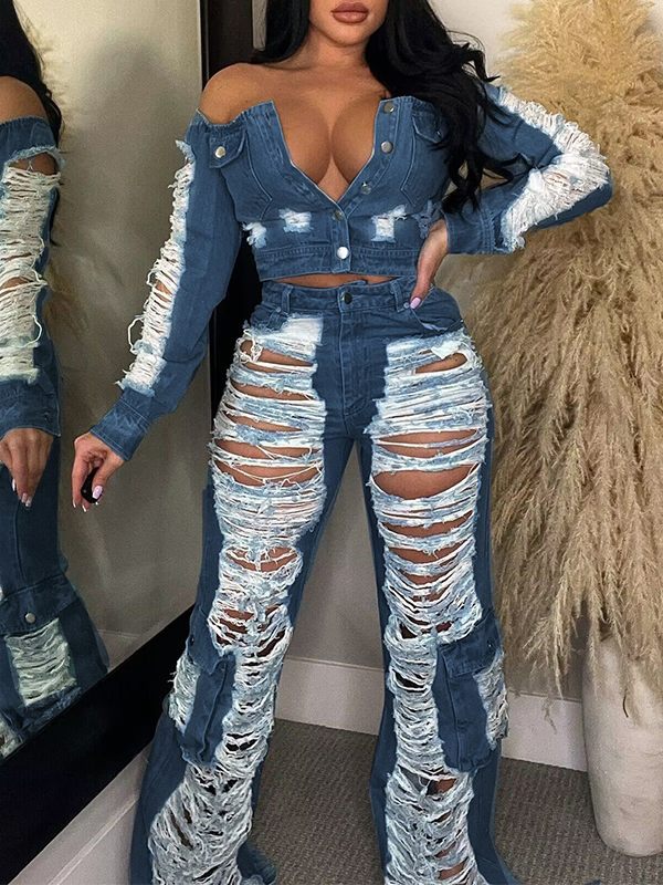 Ripped Cargo Jeans