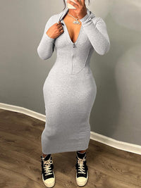 Zip-Front Hoodie Dress