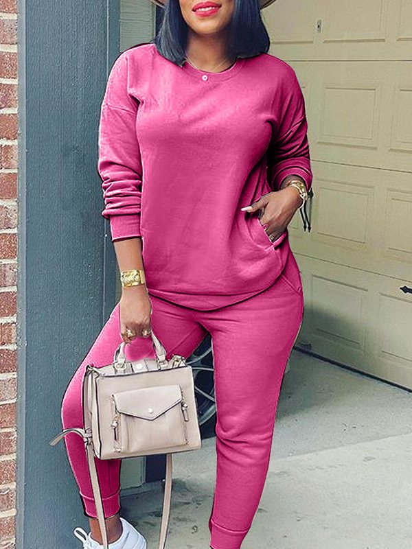 Mangocouture Solid Sweatshirt & Jogger Pants Set