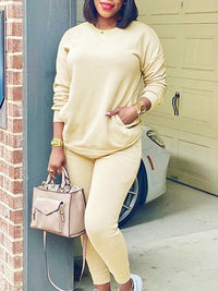 Mangocouture Solid Sweatshirt & Jogger Pants Set