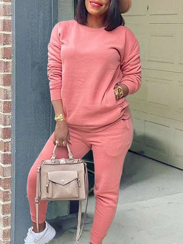 Mangocouture Solid Sweatshirt & Jogger Pants Set