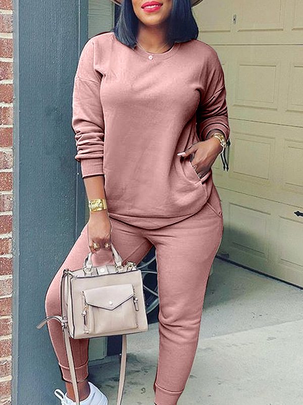 Mangocouture Solid Sweatshirt & Jogger Pants Set