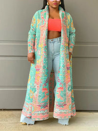 Mangocouture mangocouture Printed Open-Front Duster