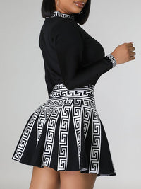 Printed Pleated Dress