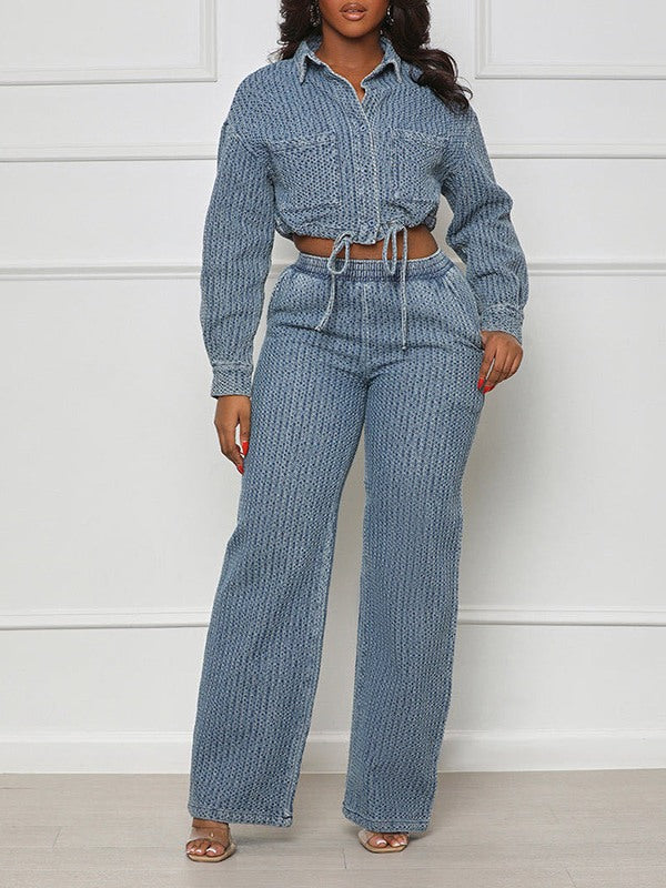 Denim Shirt & Pants Set