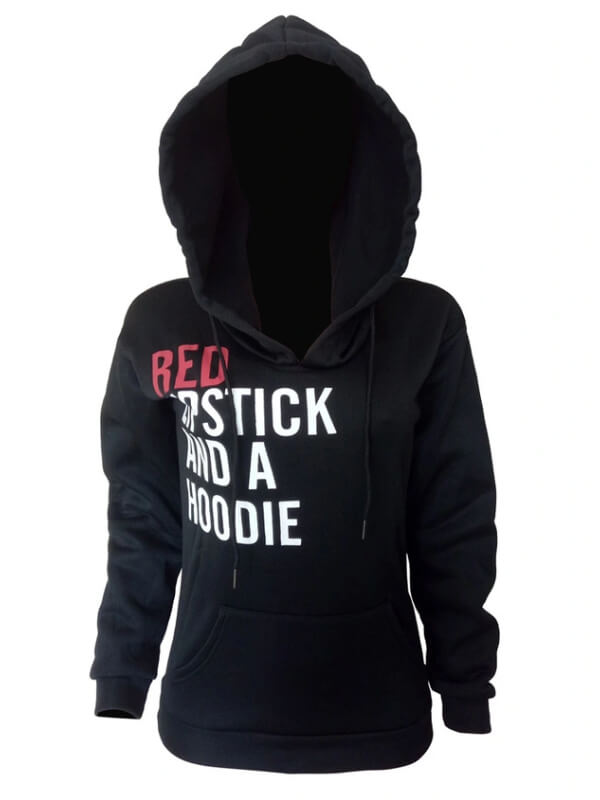 Slogan Print Hoodie