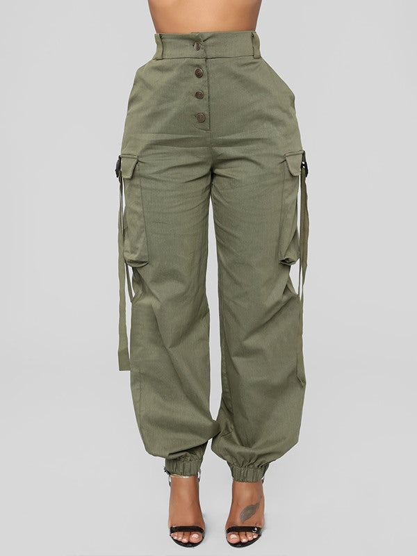 Solid Cargo Pants