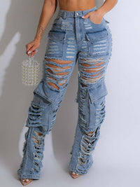 Ripped Cargo Jeans