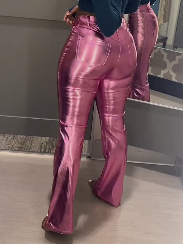 mangocouture  Metallic Flared Pants