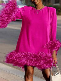 Feather Combo Dress