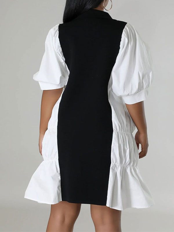 Zip-Front Combo Dress