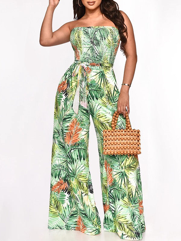 Mangocouture Printed Strapless Jumpsuit