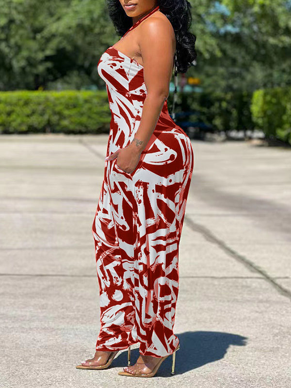 Printed Halter Jumpsuit