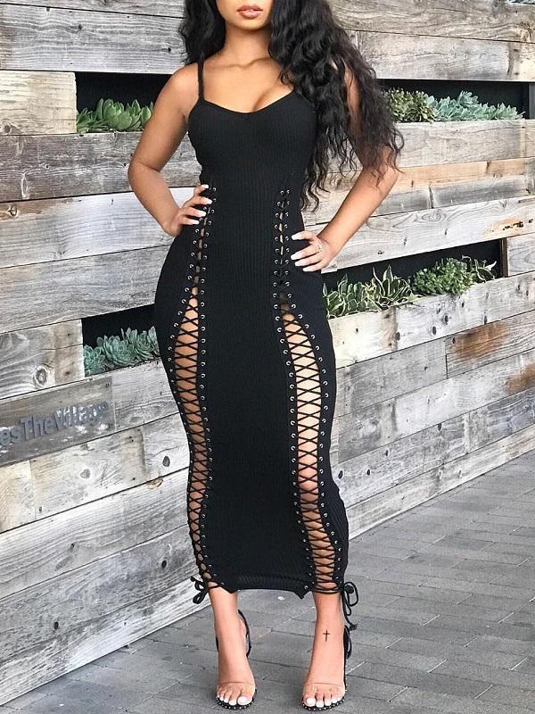 Lace-Up Cami Dress