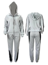 Colorblock Zip-Front Hoodie & Pants Set