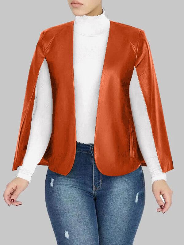 mangocouture Faux Leather Cape Blazer