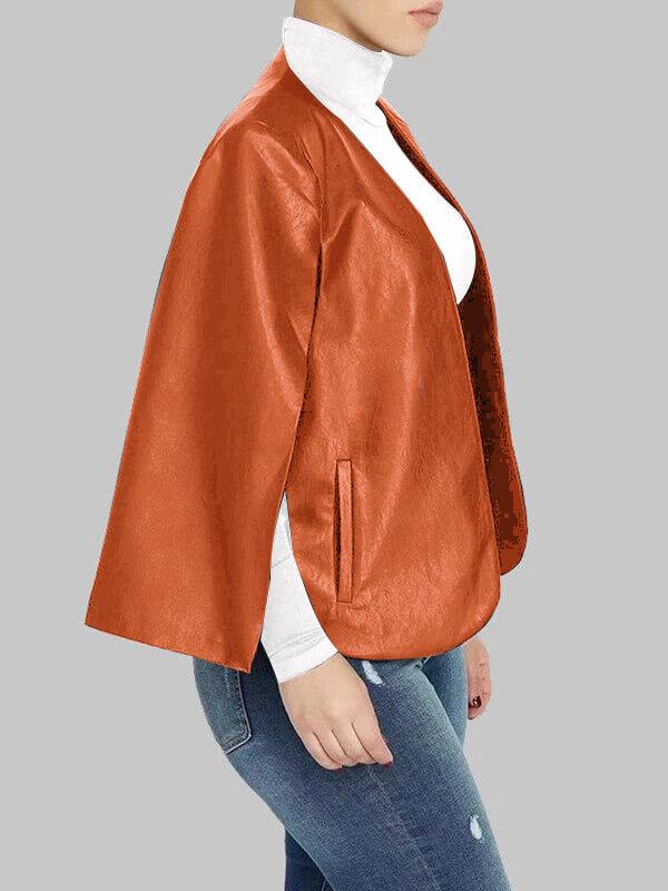 mangocouture Faux Leather Cape Blazer