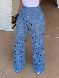 Openwork Wide-Leg Pants