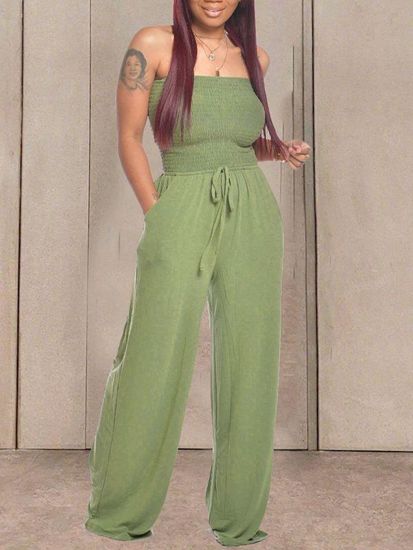 mangocouture Bandeau Tied-Front Jumpsuit