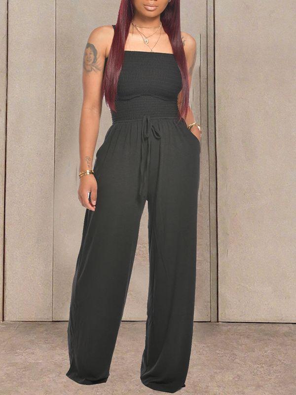 mangocouture Bandeau Tied-Front Jumpsuit