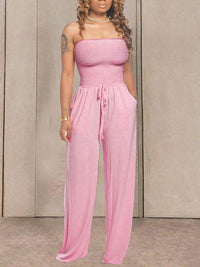 mangocouture Bandeau Tied-Front Jumpsuit