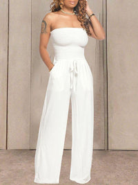 mangocouture Bandeau Tied-Front Jumpsuit