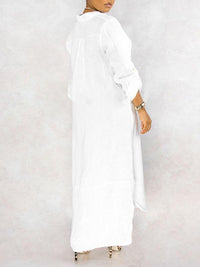 mangocouture  Button-Down Side-Slit Shirt Dress