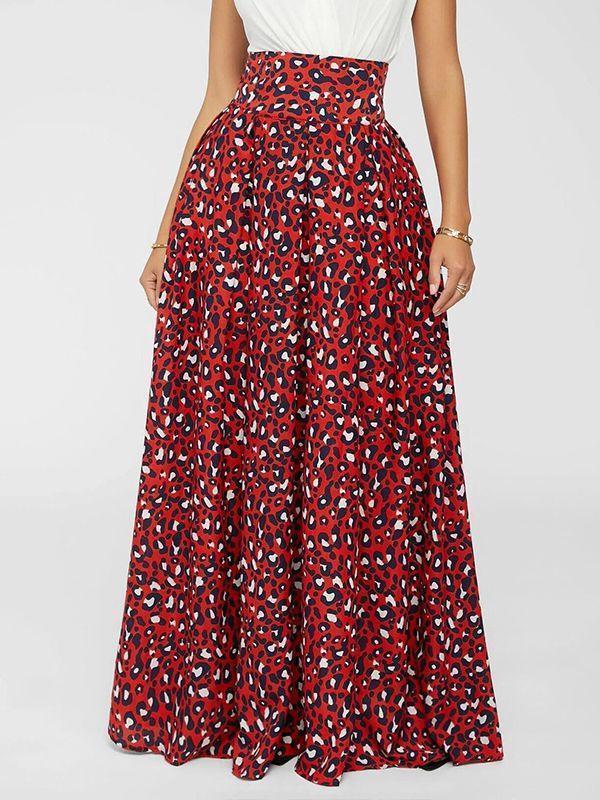 mangocouture High-Waist Leopard Skirt