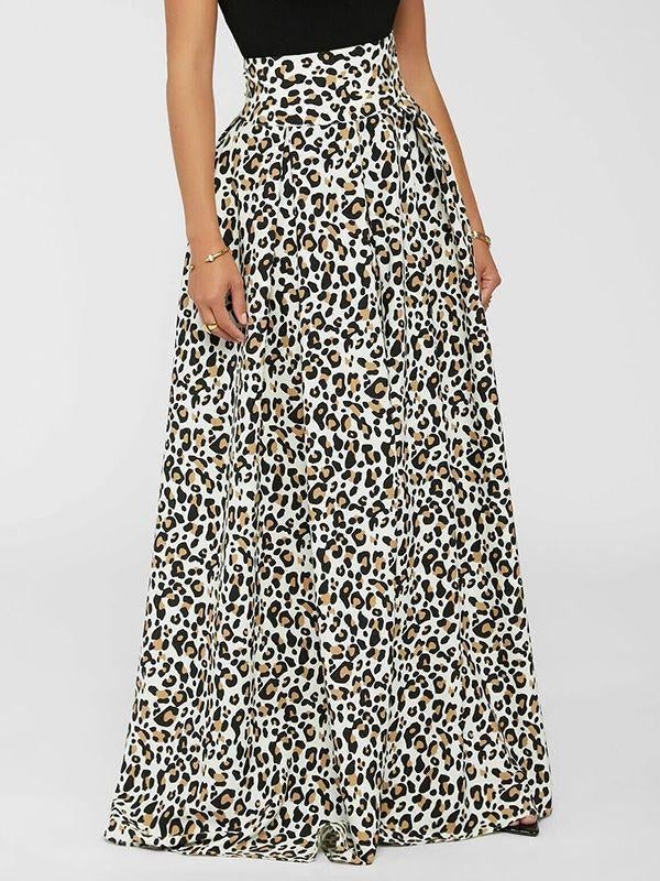 mangocouture High-Waist Leopard Skirt