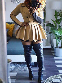 Mangocouture Two-Tone Peplum Blazer