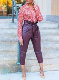 Mangocouture mangocouture Belted Faux-Leather Pants