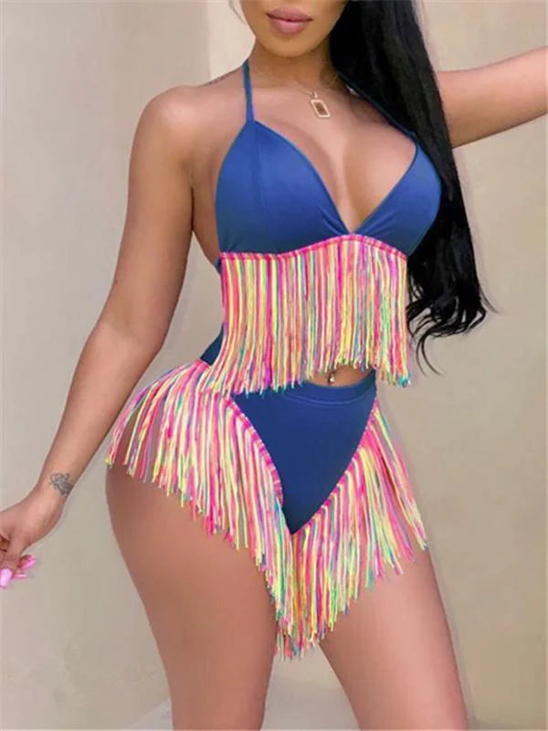 mangocouture Multicolor Fringe Bikini